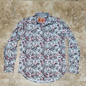 Robert Graham Long Sleeve Button Down Shirt Embroidered RN#81913 Mens